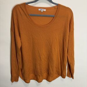 Madewell Womens Sweater Size S Southstar Goldenrod Merino Wool Scoopneck Classic